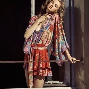 Spell & The Gypsy Ruby Lotus Kimono romper